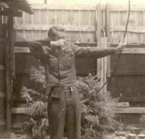 The author doing Zen archery in Japan circa 1945.